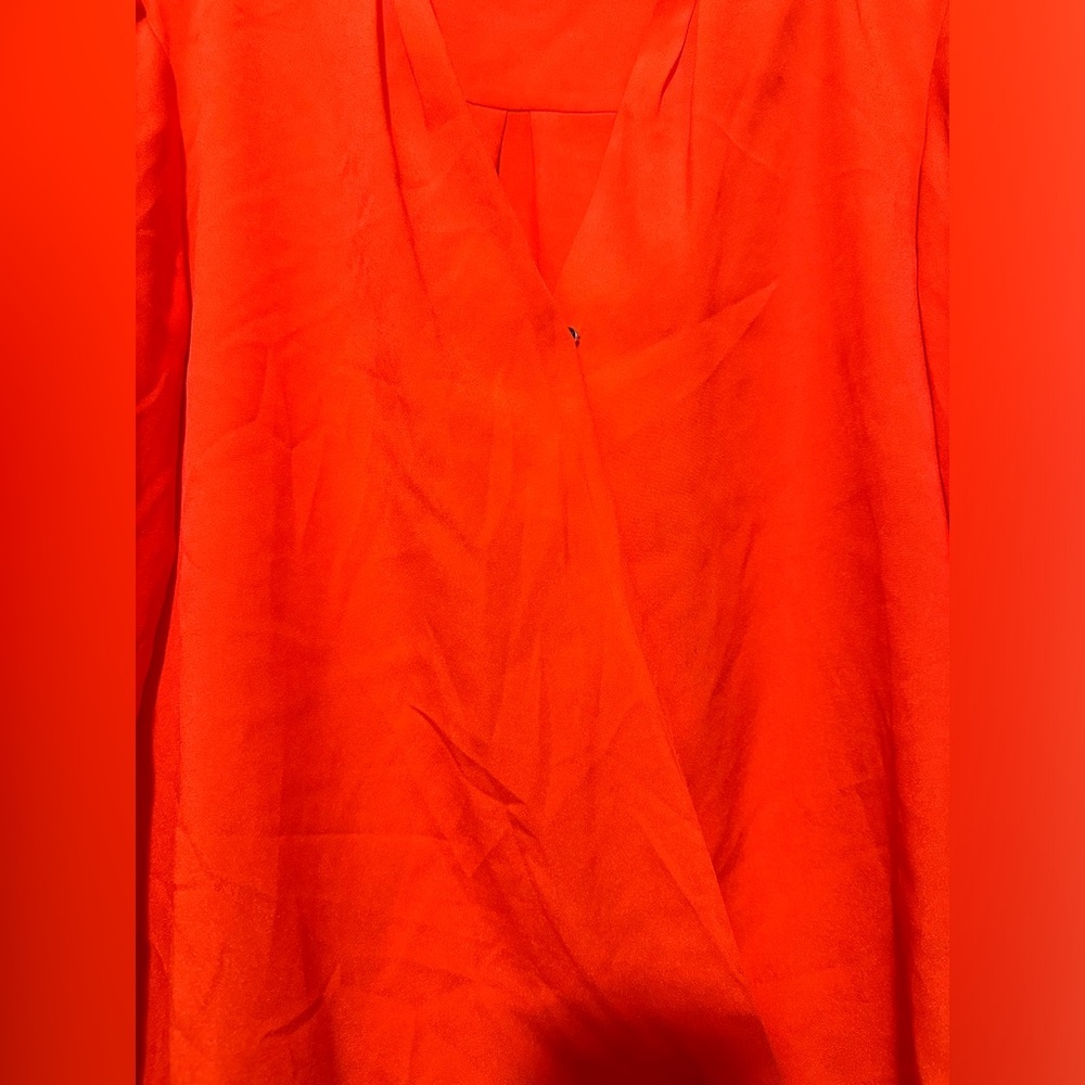 Gianni Bini neon orange long sleeve blouse size M - Picture 2 of 6